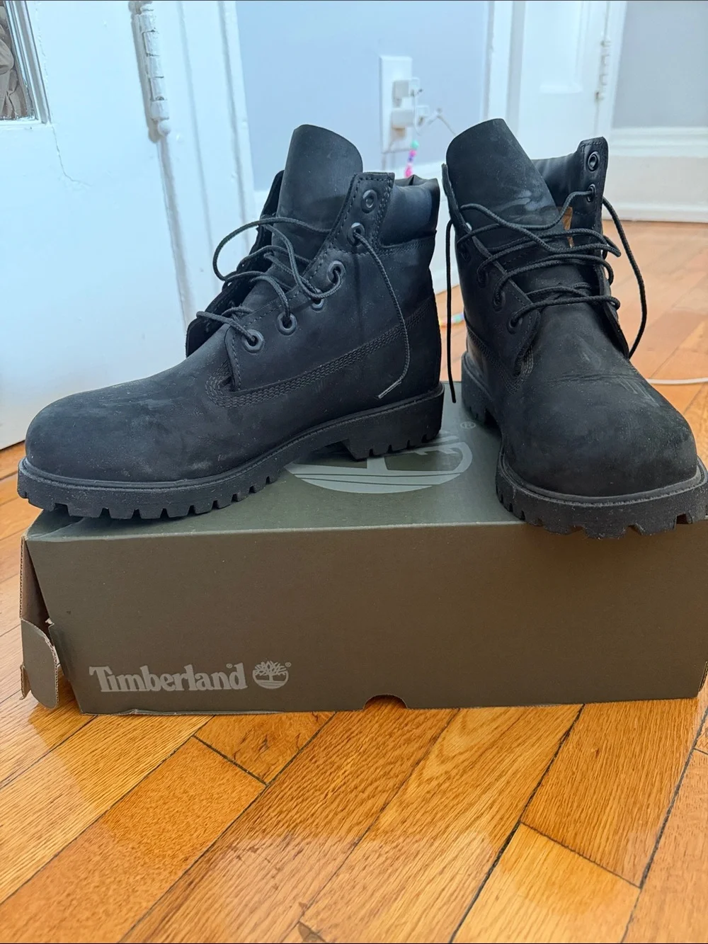 Timberland Men's Black Lace-Up Nubuck Work Boots